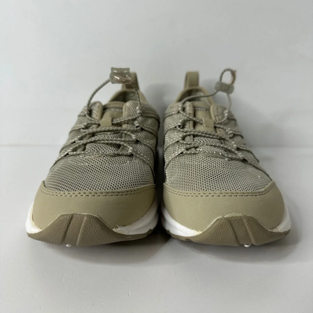 Lands End WM Sport Shoe Sand Stone Mesh Bungee Sneakers Womens 8 Med 64730